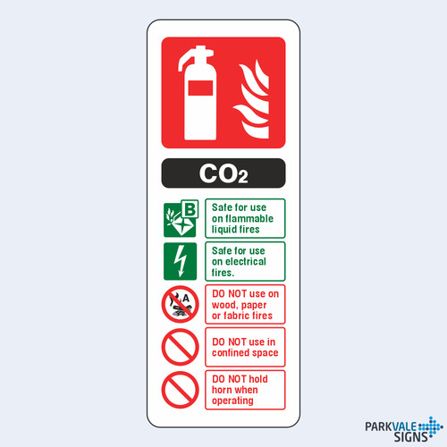 Co2 fire extinguisher sign - co2, id