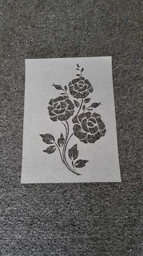 Three flower stencil usable - three,