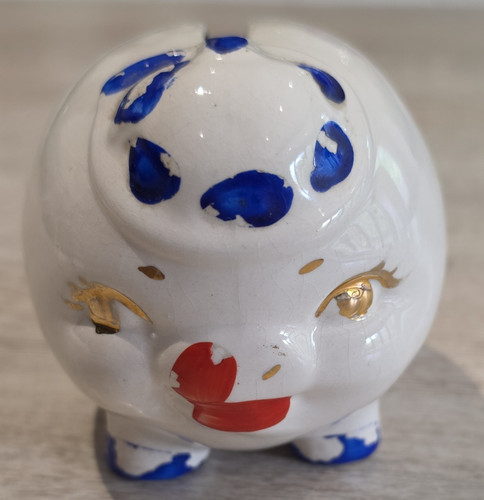 White ceramic sealed piggy - sealed,