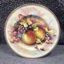 Fenton China Plate Golden Fruit Summer Apples - Signed D Wallace 8"