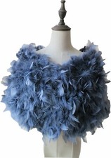 Real Ostrich Feather Fur Shrug