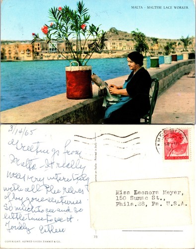 Maltese lace worker seaside - worker,