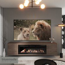 2200mm TV Media Wall Furniture Package With 50" Electric Fire NC