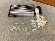 Handbag Hand Crochet Ring Pull/Can Pull Black Bag