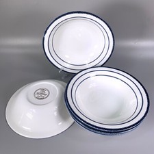 Rörstrand Sweden Fjord Bowls x 6 Blue On White Vintage 79-87 Carl-Harry Stålhane