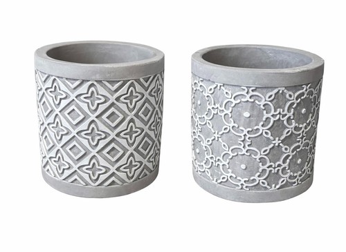 Concrete planters small set - concrete, of