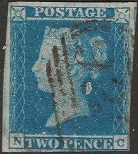 GB QV 1841 Two Penny Blue -