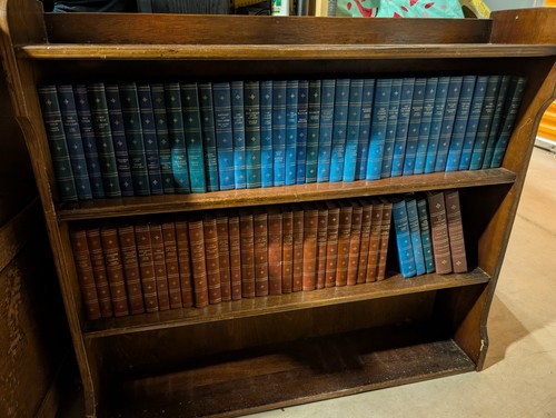 Antique oak bookcase instant - oak,