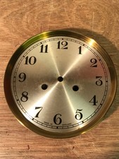 720a  Vintage Wall Clock Dial Face Brass Surround 20.3cm Diam