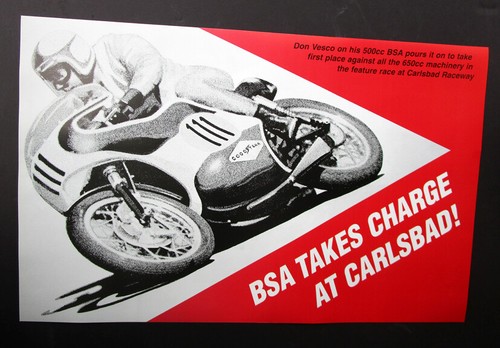 Vintage bsa motorcycle racing - bsa,