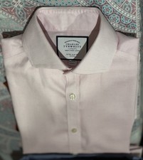 Men’s Charles Tyrwhitt Light Pink Shirt New 100% Cotton Extra Slim Non Iron 14.5