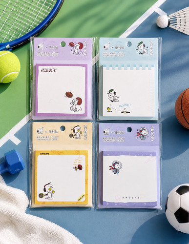 Snoopy sports sticky notes - snoopy,