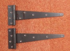 Black Finish Tee Hinges L400mm x H140mm Cabinet Shed Door & Gate Hinges