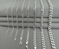 Heavy Solid 925 Silver Sterling Curb Chain -High Quality For Men, Women & Boys