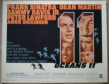 OCEAN'S 11 - The Rat Pack - RARE & ORIGINAL 1960 US 22x28 Half Sheet film poster