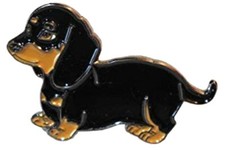 Dachshund Puppy Sausage Dog Metal Enamel Pin Badge Black and Tan Daxi