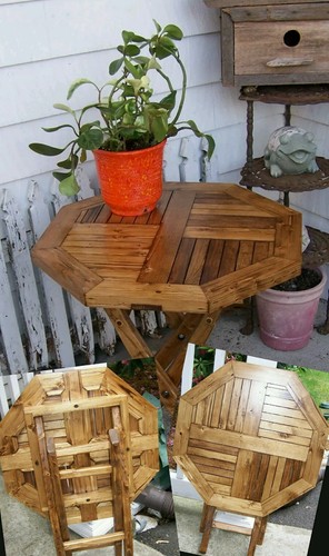 Octagon hexagon stained wooden