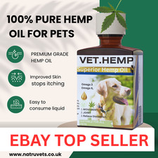 100% Pure High Strength Hemp Oil 60,000mg, 60ml - Dog Calming & Cat Omega 3-6-9