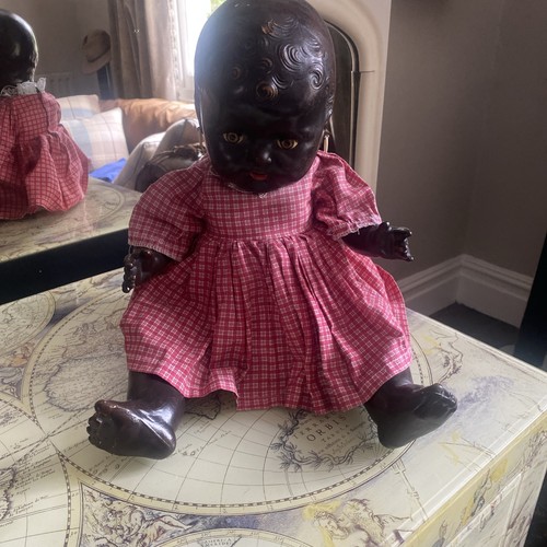 Vintage black baby doll - black,