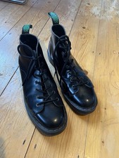 Soloviar Black Hi-Shine black Monkey Boot Goodyear Welted UK 9