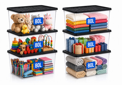 80l plastic storage - 6, boxes