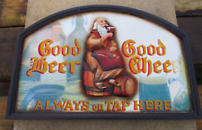 Vintage Wooden/PlasterBar Plaque Signs Pub Man Cave Good Beer/Cheer.. Breweriana