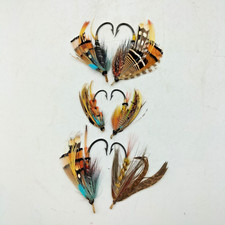 Lot of 6 Antique/Vintage Gut Eyed Type Salmon Flies – Various Sizes