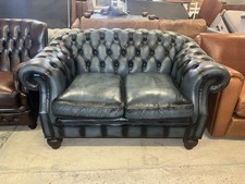 Chesterfield Blue Real Leather