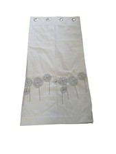 Pair Of White Curtains Embroidered Black & White Flowers By Next 53" X 54"