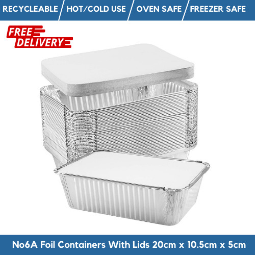 Foil food containers with lids - with,