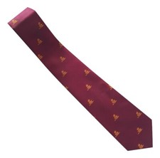 MASONIC MAROON/BURGUNDY WITH CANNON EMBLEMS NECK TIE (BRAND NEW)