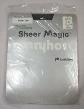 Vintage Marathon Sheer Magic Pantyhose Demi Toe Off Black Petite Small