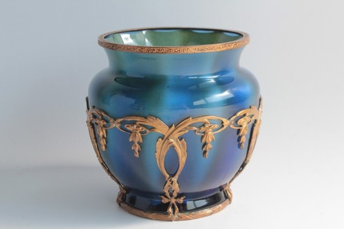 Johann loetz vase - glass, blue