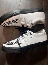 T.U.K. White Leather D-Ring