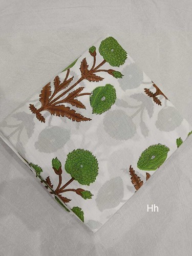Indian green floral - indian, block
