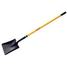 Square Spade Shovel 1480mm Long Fibreglass Rubber Grip Handle Builder Garden