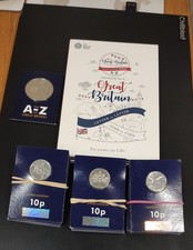 ? 2018 10p A-Z Alphabet Coins Full Set 26 Uncirculated + Album Royal Mint.
