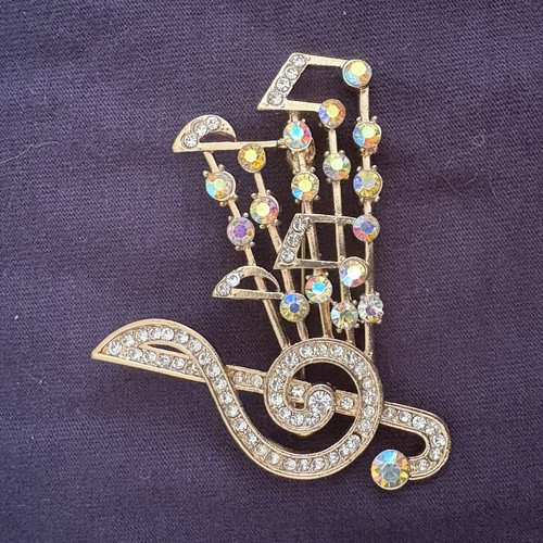 Gold tone musical note - gold, &