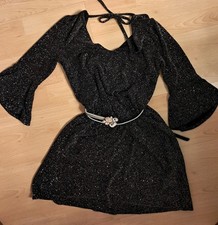 Sparkly Party Christmas Evening Dress Size 6/8/10 F&F 3/4 Length Sleeves