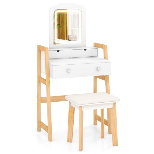 Northix wood vanity table set - northix,