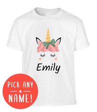 Unicorn Personalised Kid's T-Shirt Any Name Gift Idea Custom Boy's Girl's Magic