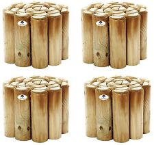 Log Roll Border Fencing Edge Garden Wooden Lawn Edging 9" high 1.8m long 4Pcs