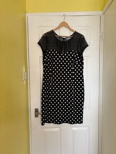 Wallis black white polka - white,