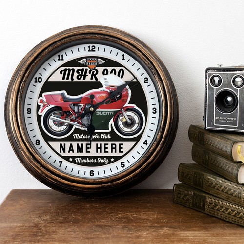 Personalised motorcycle clock - motorcycle,