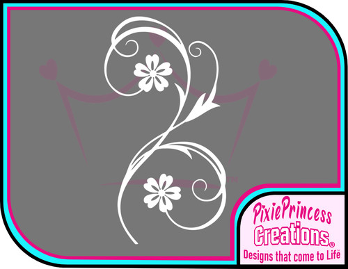 Flower pretty sticker vinyl - b,