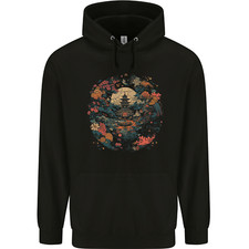 Japanese Fantasy Garden Japan Mens 80% Cotton Hoodie
