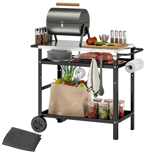 Outsunny bbq trolley with - bbq,