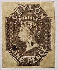 CEYLON GREAT RARITY 1857 9d