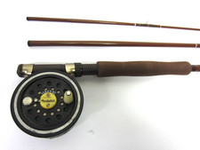 NEW SHAKESPEARE 8' FIBER GLASS FLY ROD AND VINTAGE PFLUEGER 1594 FLY REEL COMBO