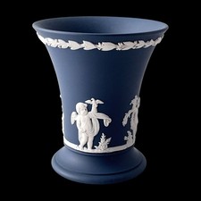 WEDGWOOD Jasperware Handcrafted Portland Blue Vase '72